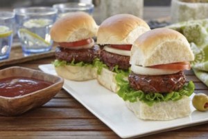 Photo of 3 teriyaki sliders on a plate